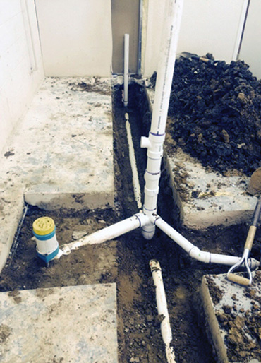 Basement plumbing installed in Mississauga