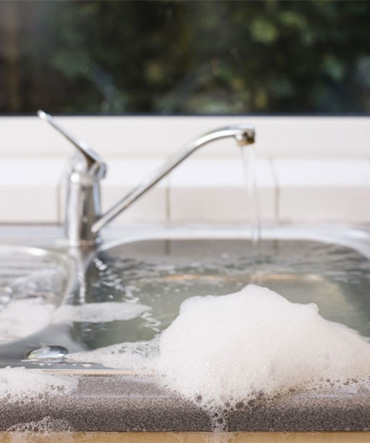 A sink in Mississauga in need of drain cleaning